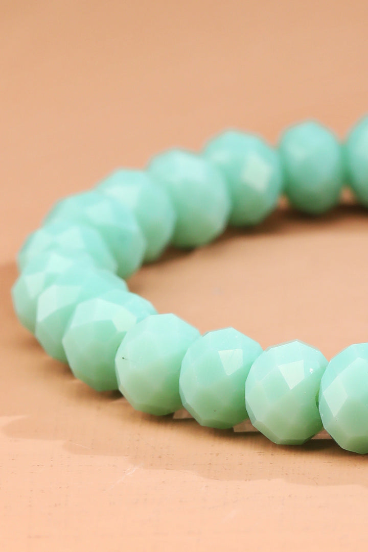 Faceted Glass Bead Stretch Bracelet