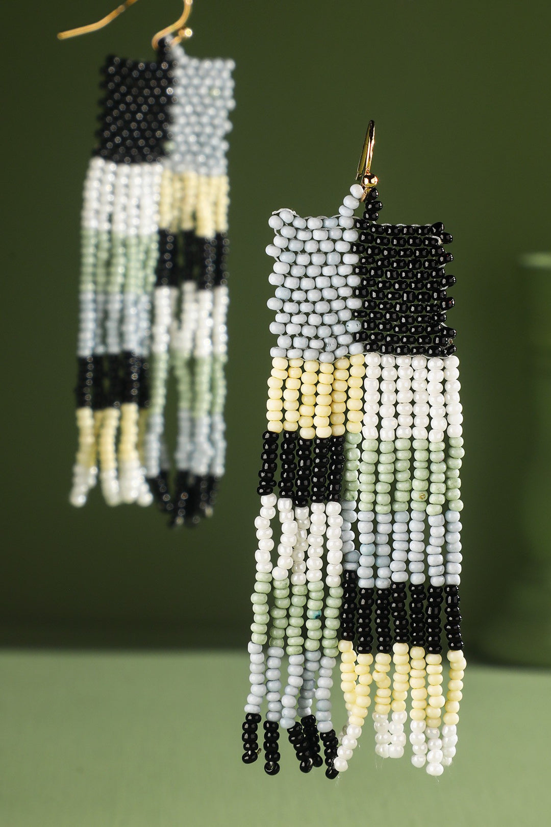 Colorblock Seed Bead Dangle