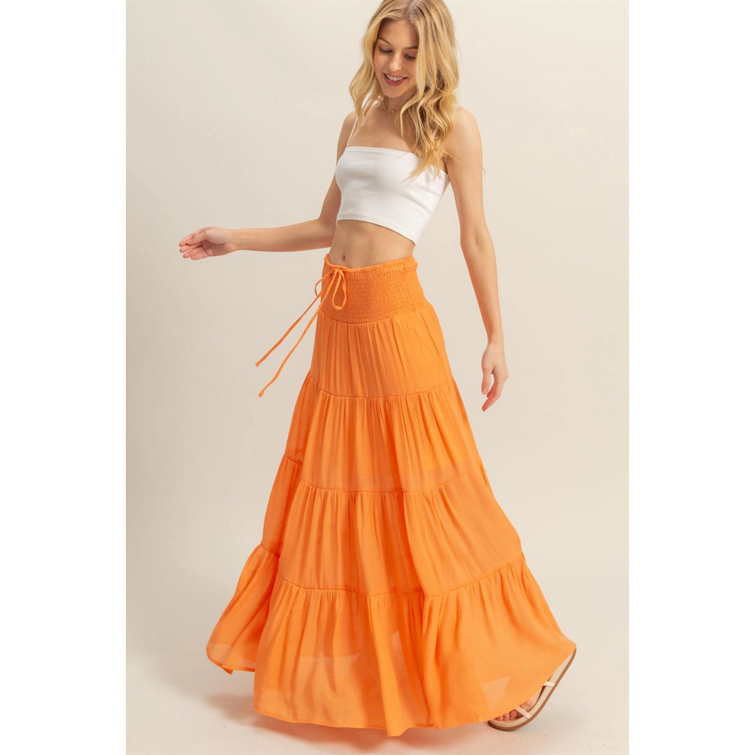 Smocked + Tiered Maxi Skirt