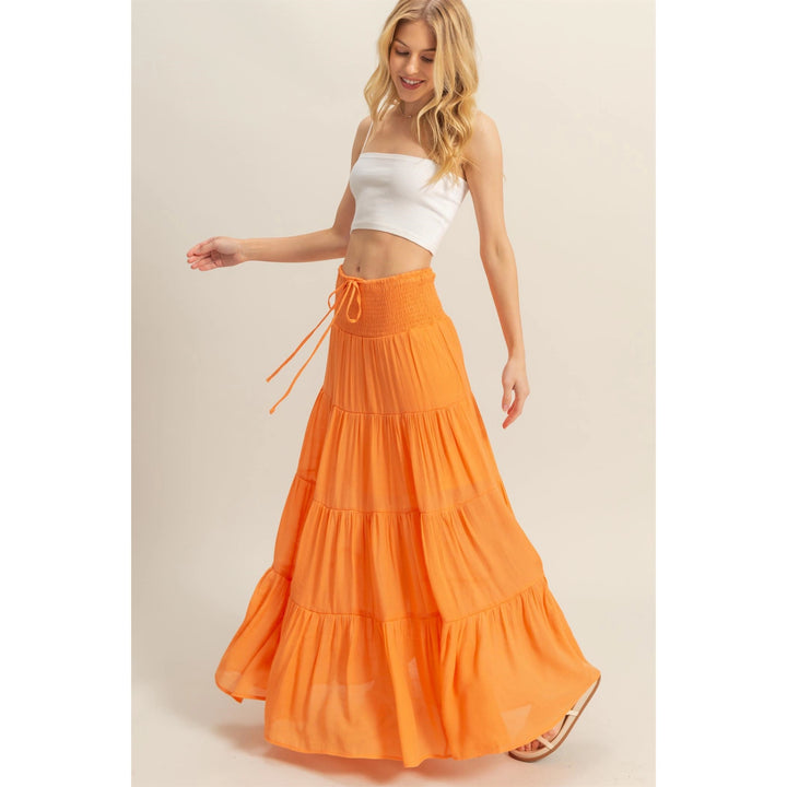 Smocked + Tiered Maxi Skirt