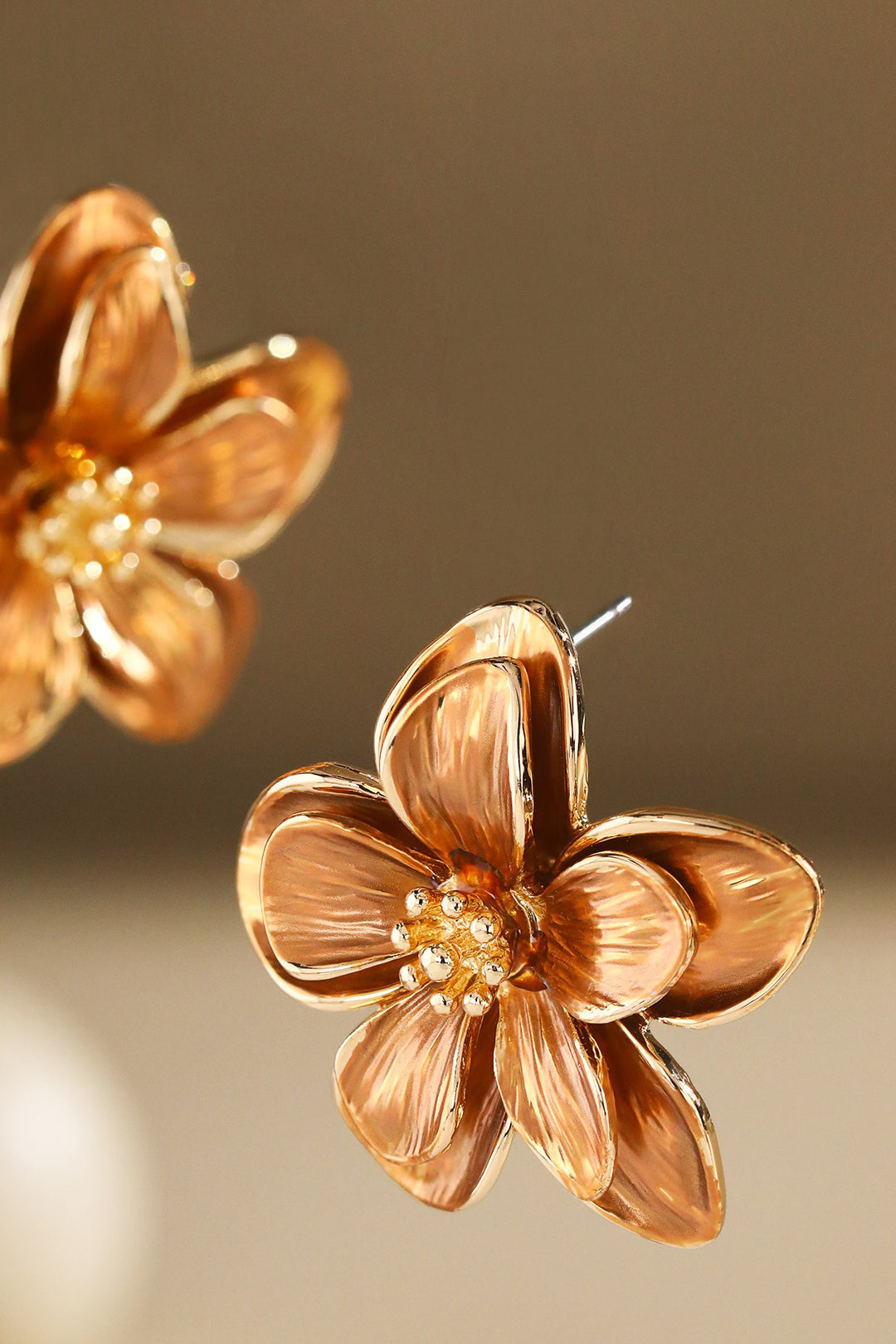 Textured Enamel Flower Studs