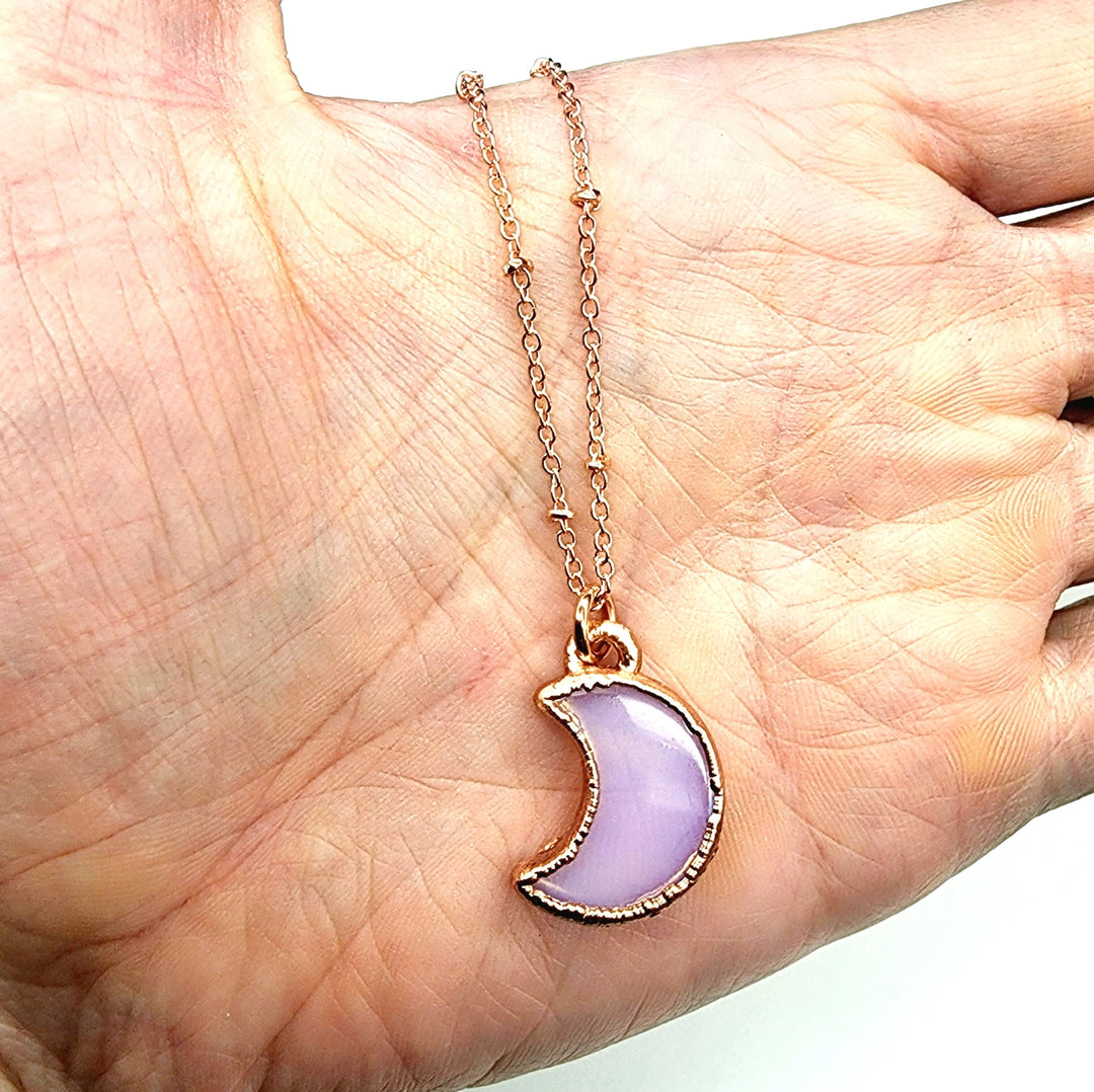 Petite Opalite Crescent Moon Necklace