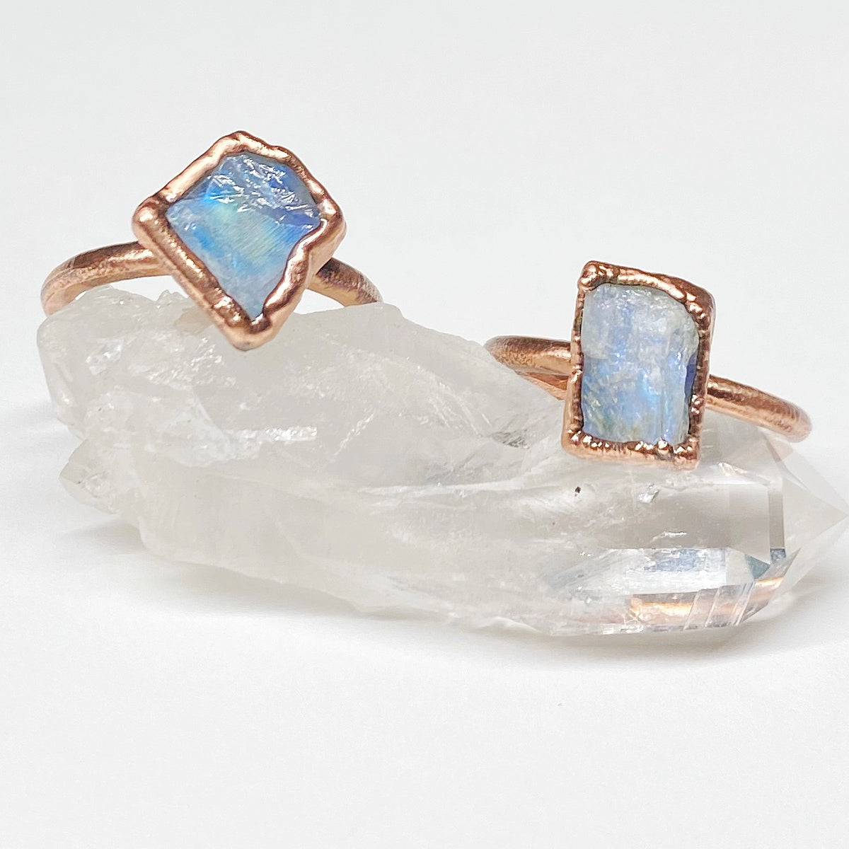 Raw Rainbow Moonstone Ring