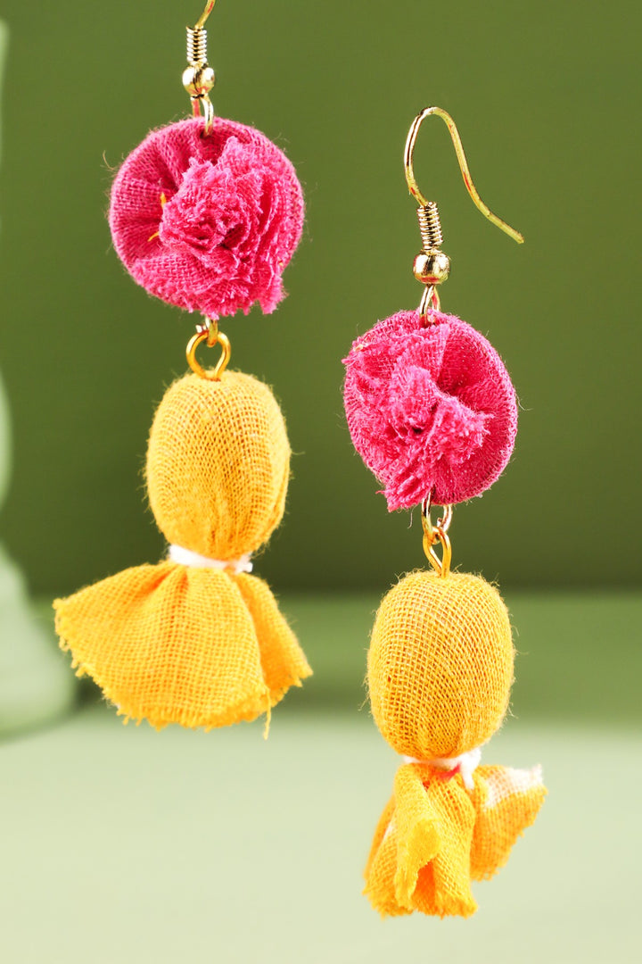 Cotton Wrap Dangle Earrings