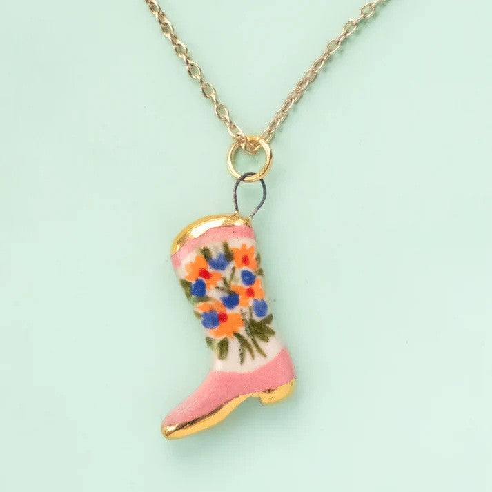Vintage Painted Ceramic Necklace