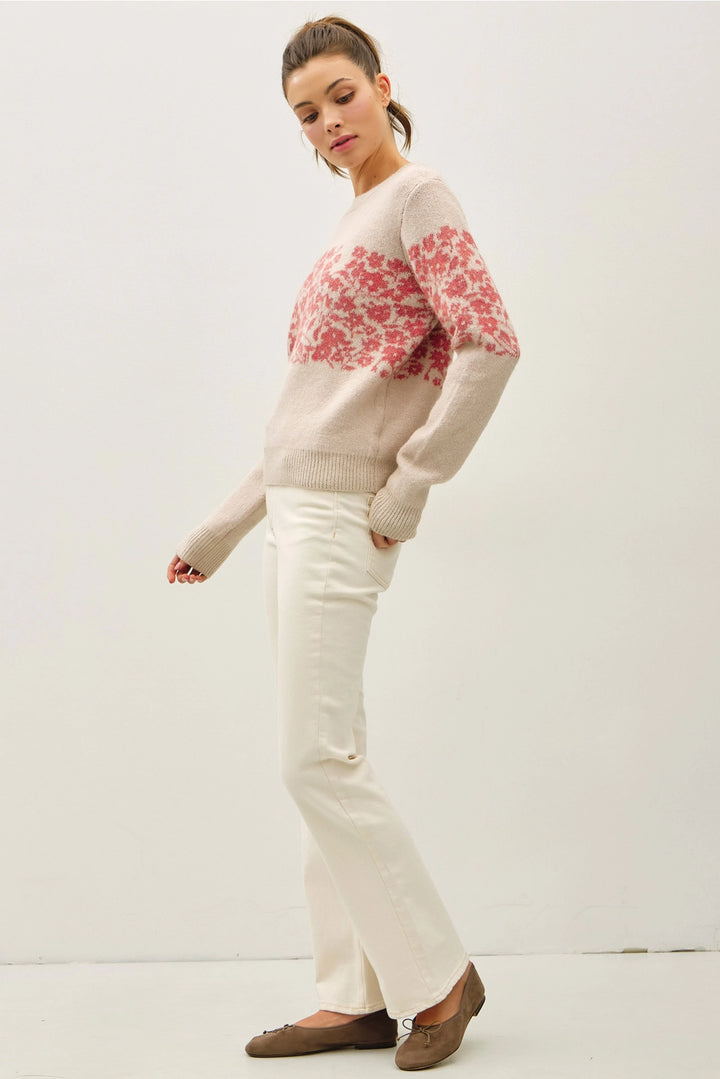 Floral Stripe Sweater