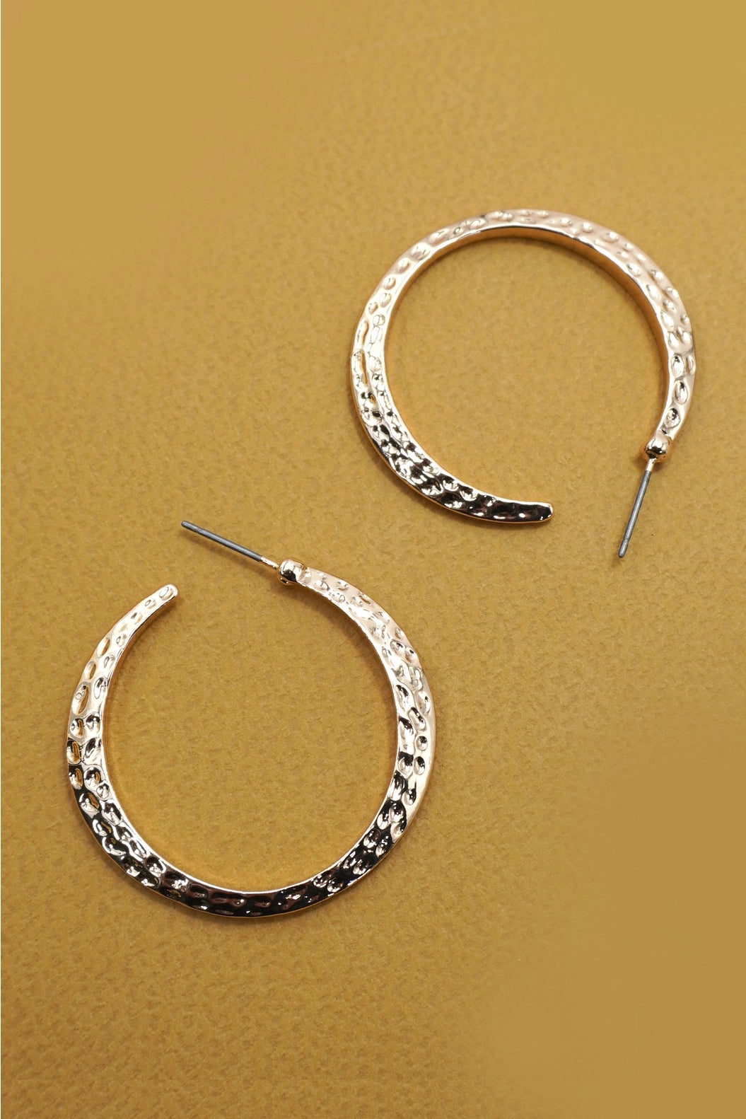 Textured Gold Hoop Earrings
