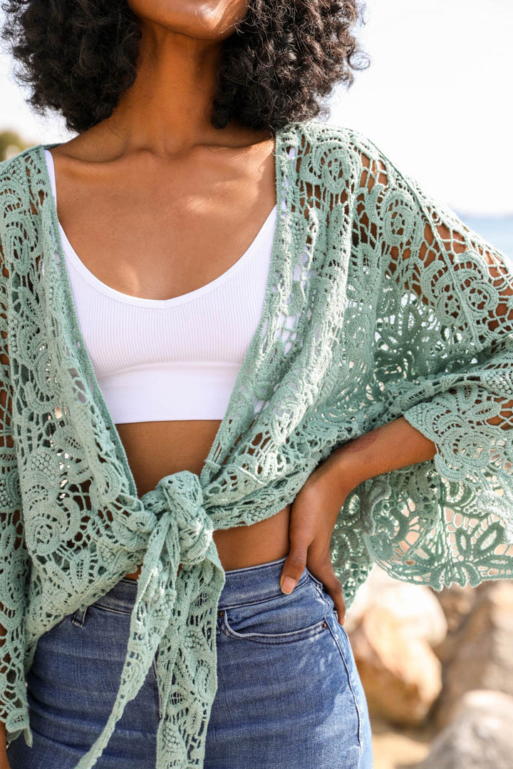 Floral Crochet Sleeved Wrap
