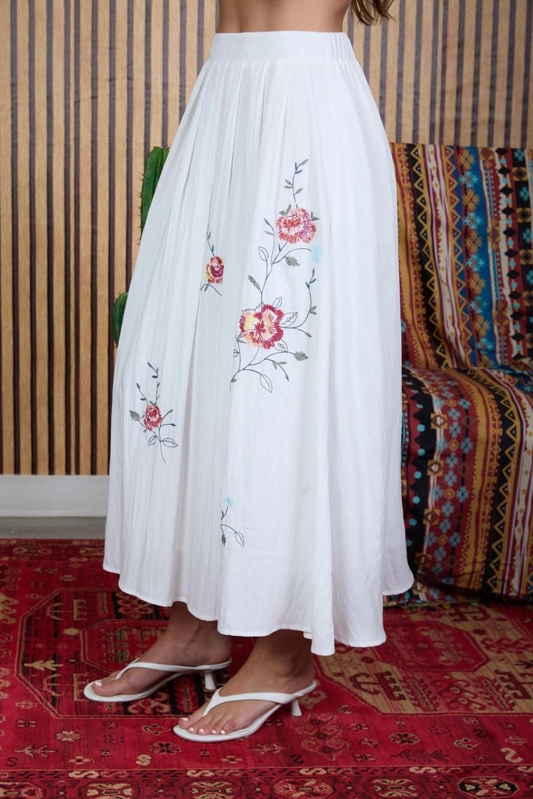 Floral Embroidery Skirt