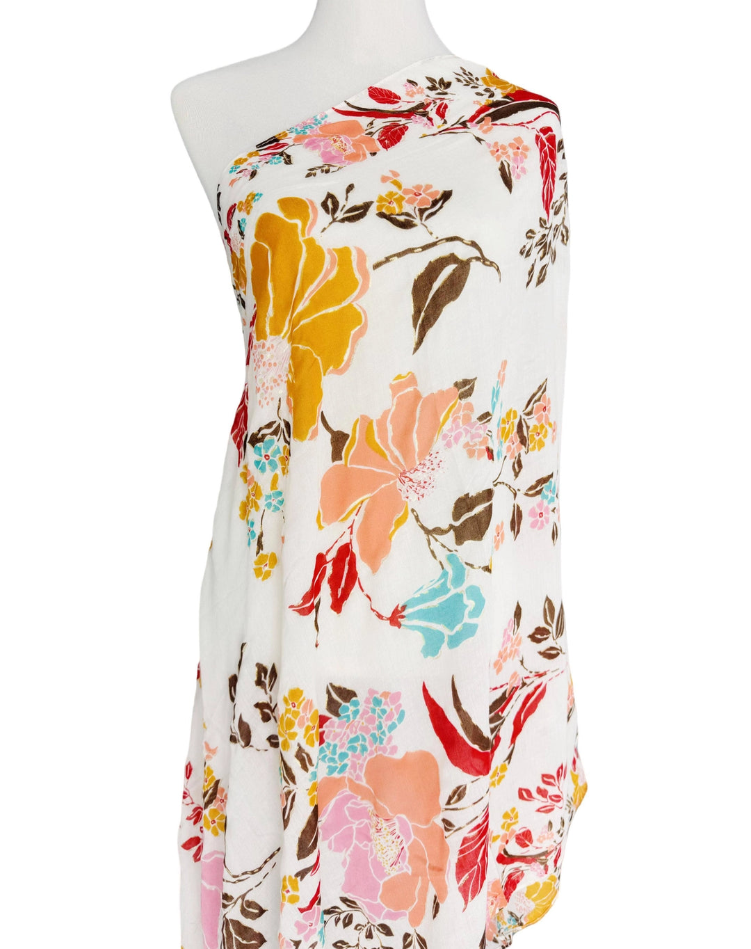 Gold Foil Accent Floral Scarf