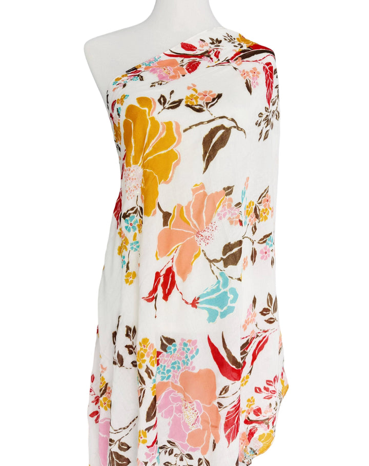 Gold Foil Accent Floral Scarf