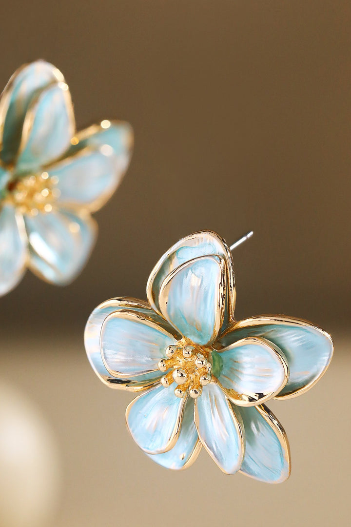 Textured Enamel Flower Studs