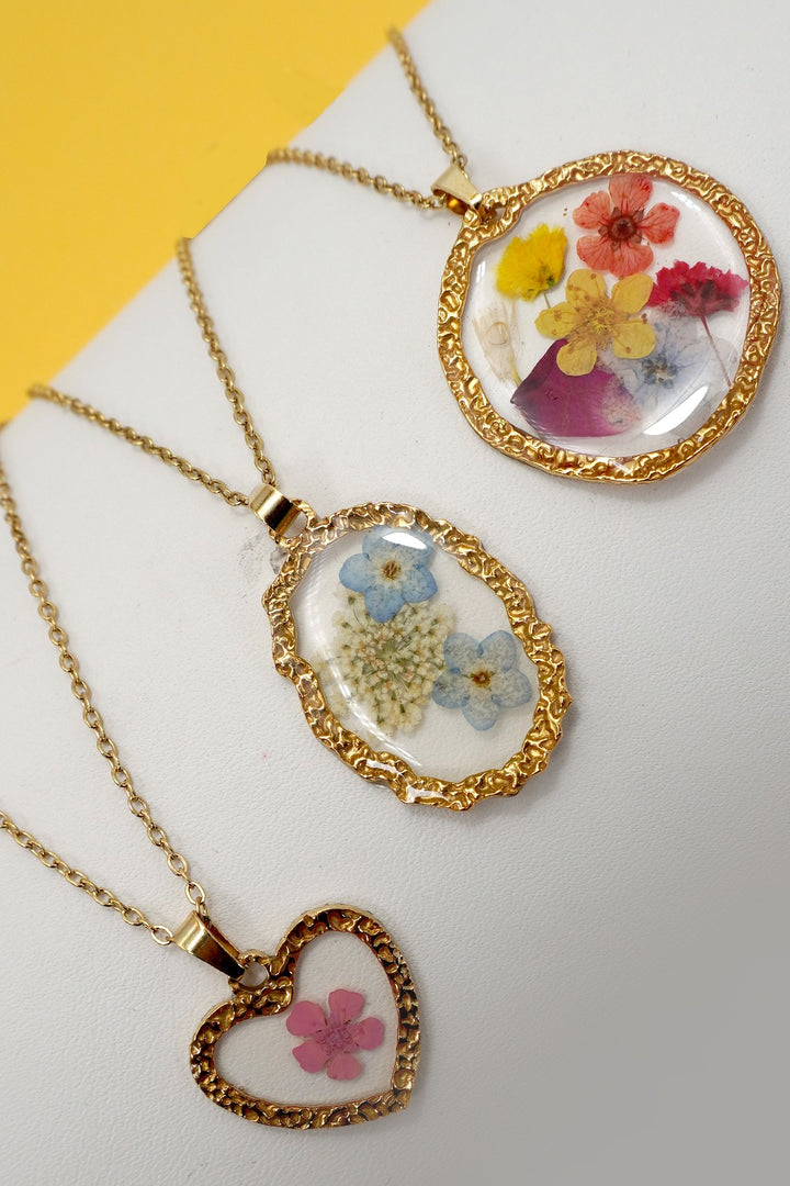 Pressed Flower Necklace Collection