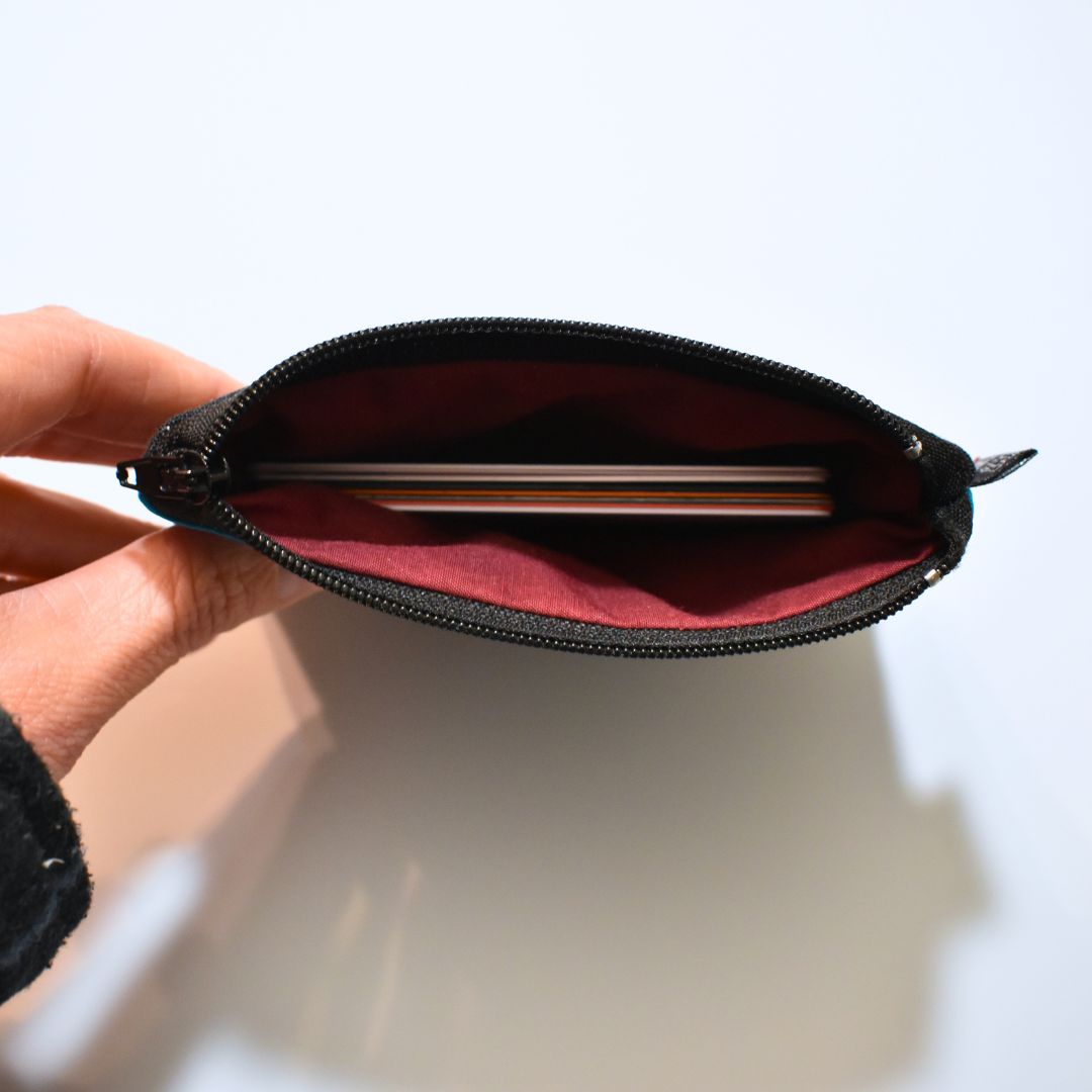 Upcycled Zipper Pouch- Mountain