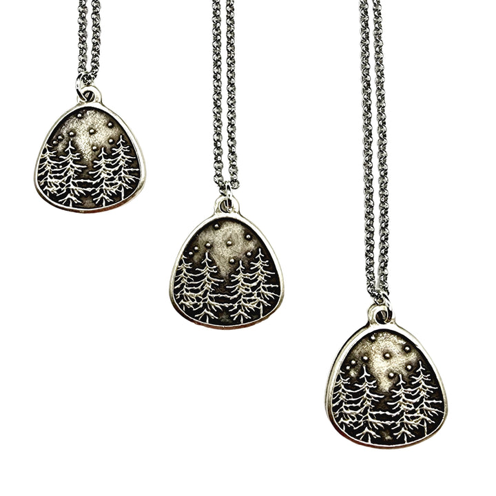 Forest Through The Trees Antique Silver Necklace