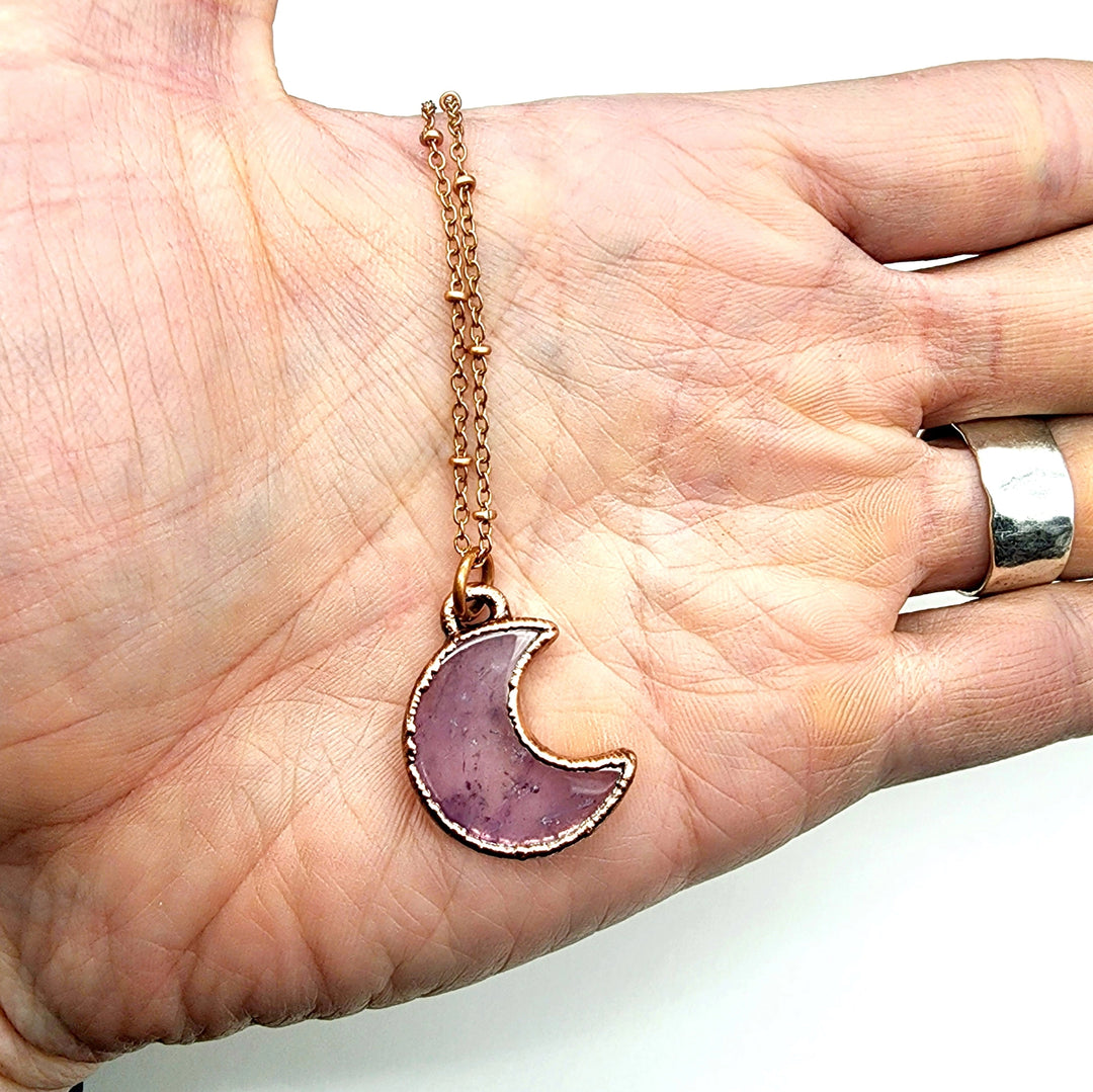 Petite Amethyst Crescent Moon Necklace