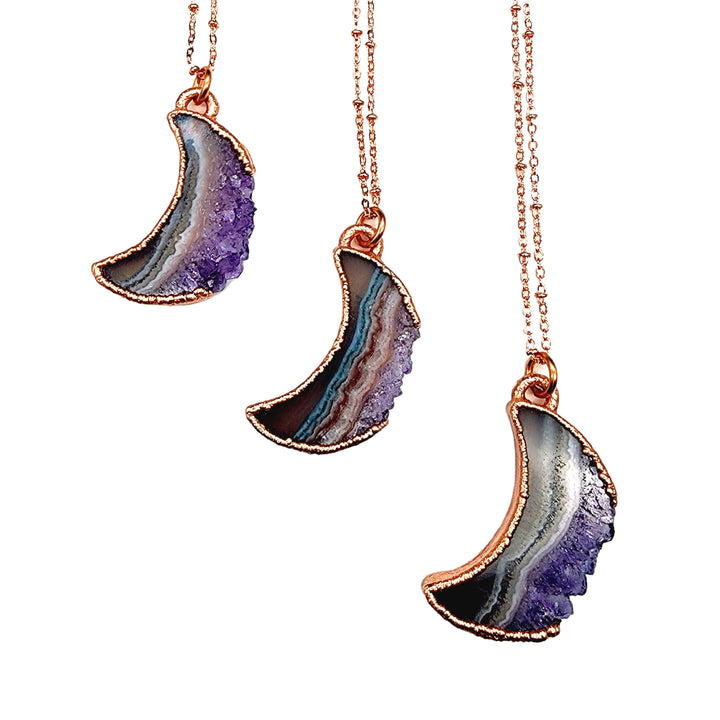 Waxing + Waning Amethyst Moon Necklace
