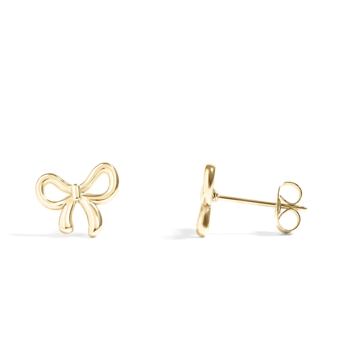 18K Gold Bow Studs