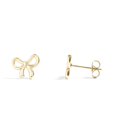 18K Gold Bow Studs