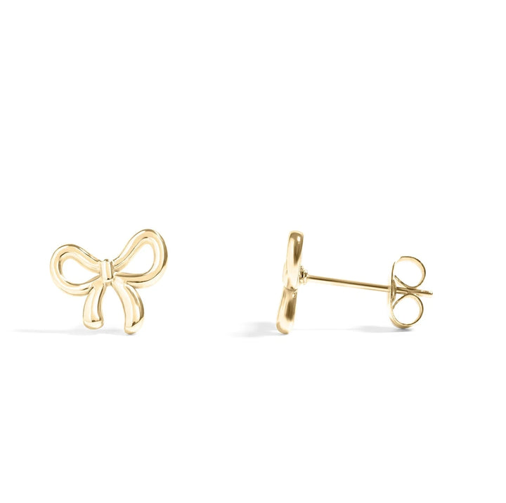 18K Gold Bow Studs