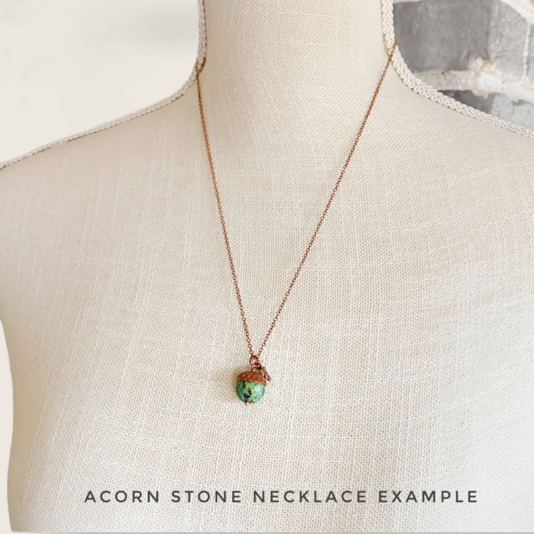 African Turquoise Acorn Necklace
