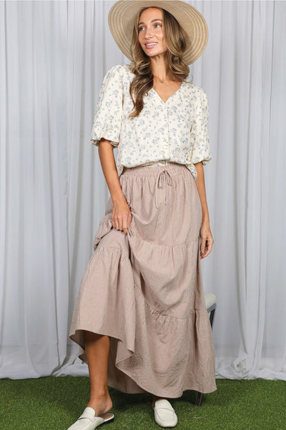 Cotton Gingham Maxi Skirt