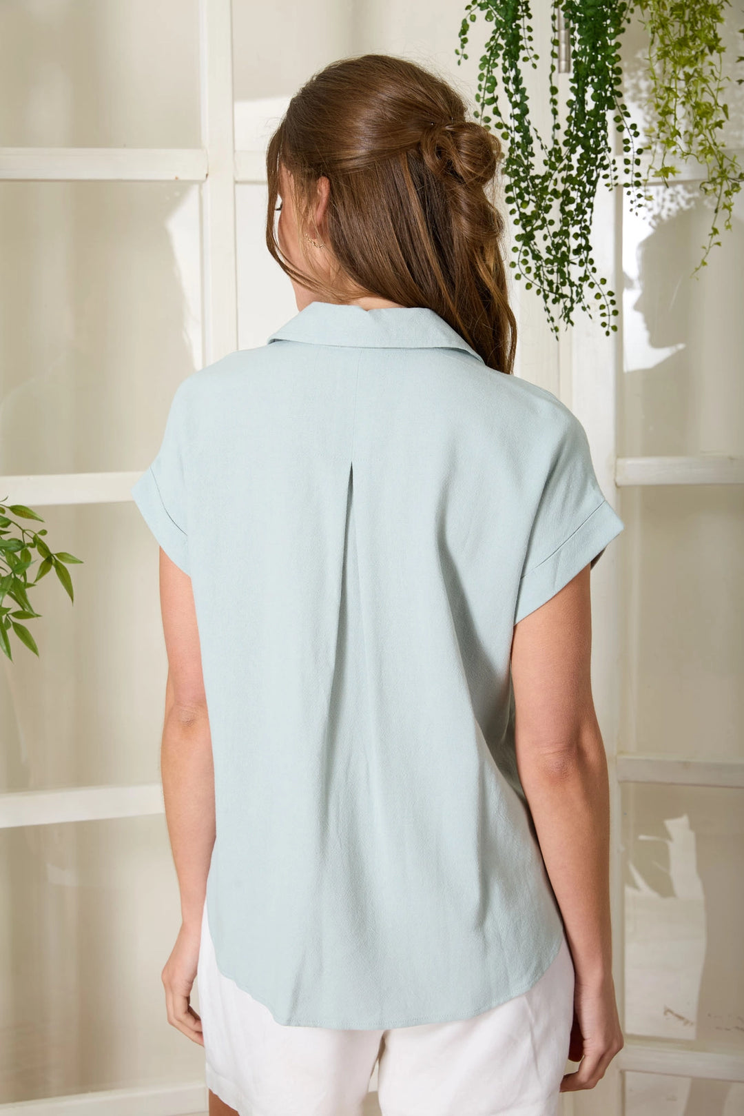 Collared Short Sleeve Top