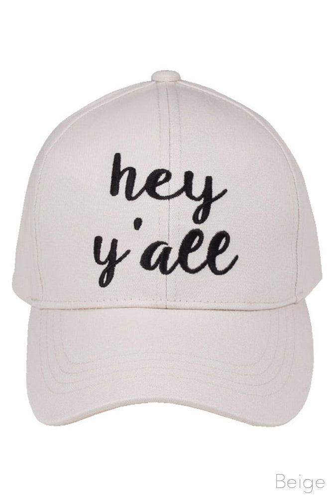 'Hey Y'all' Embroidered Cap