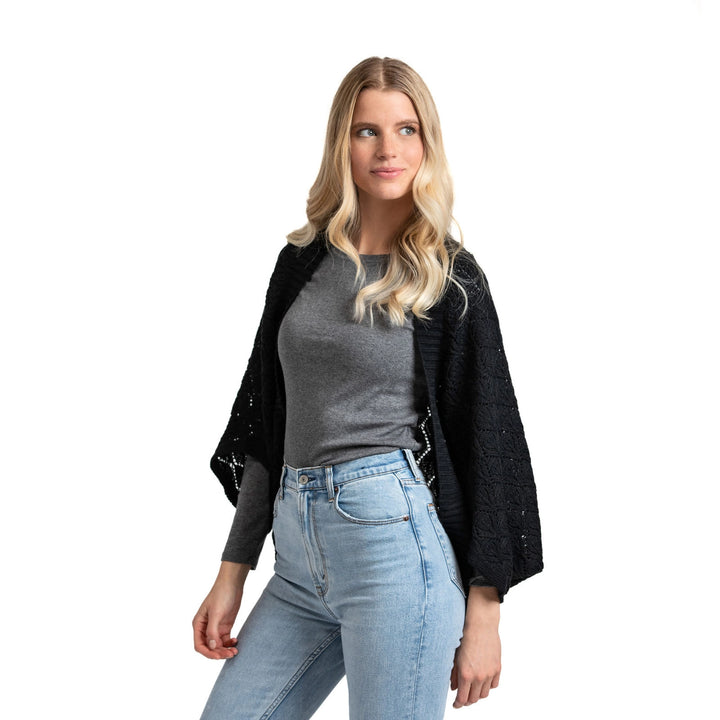 Open Knit Convertible Shrug