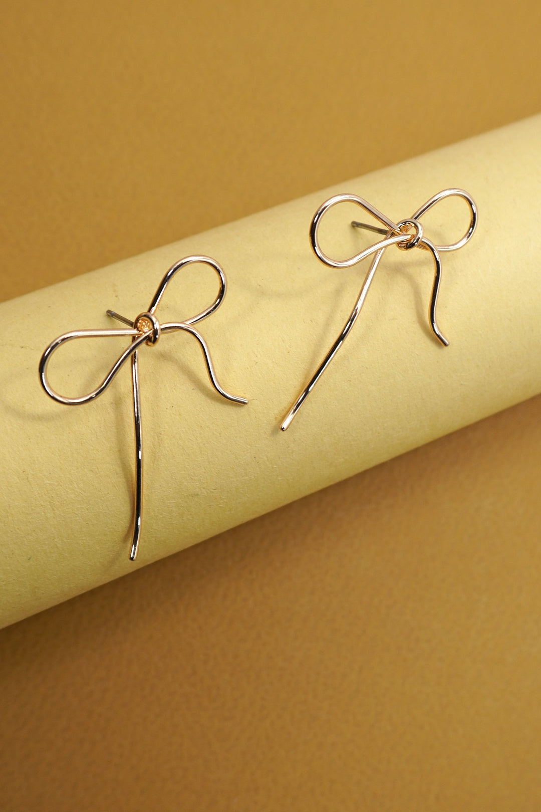 Delicate Wire Bow Stud Earrings