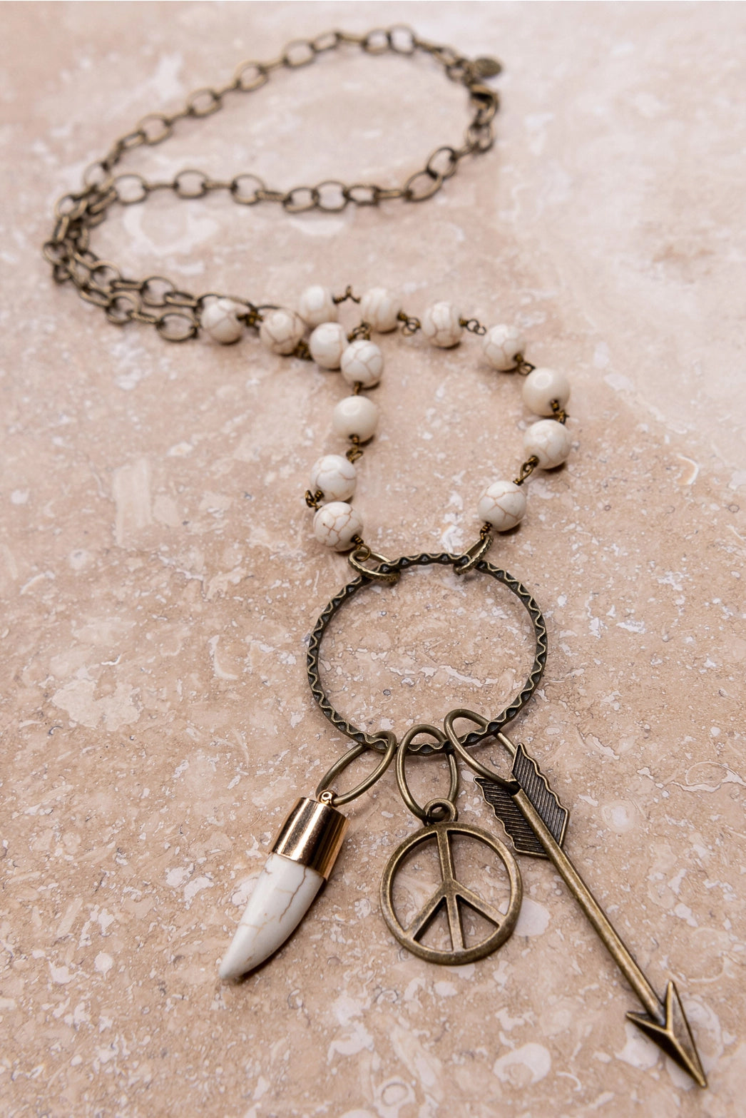Peace Arrow Tooth Necklace