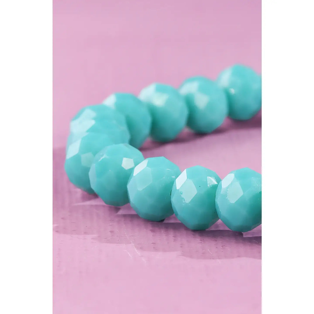 Faceted Glass Bead Stretch Bracelet