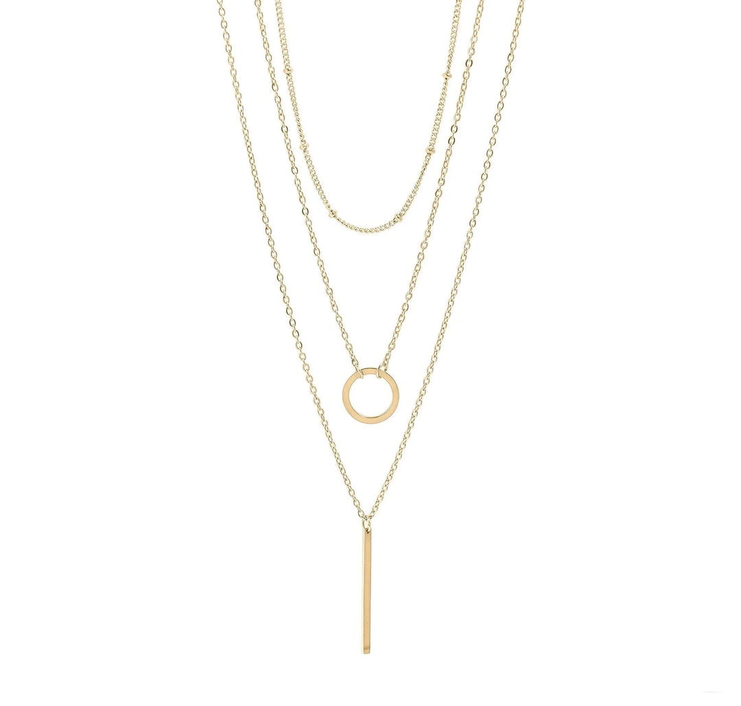 Circle +  Bar Layered Necklace