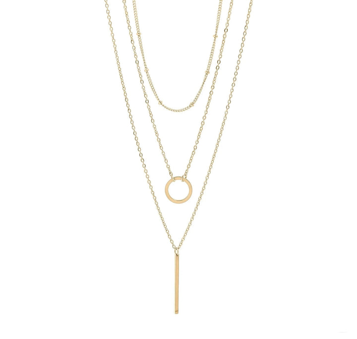 Circle +  Bar Layered Necklace