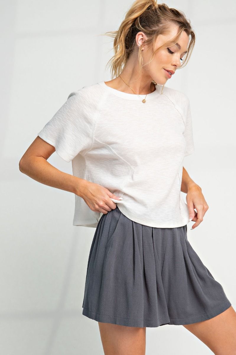 Washed Linen Blend Shorts