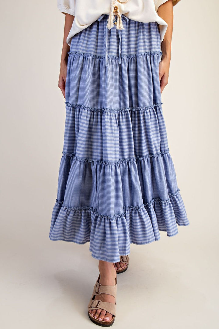 Striped Layered Maxi Skirt