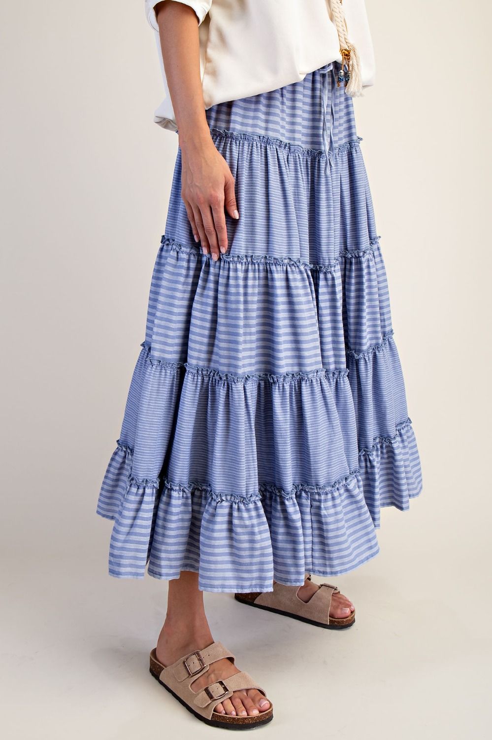 Striped Layered Maxi Skirt