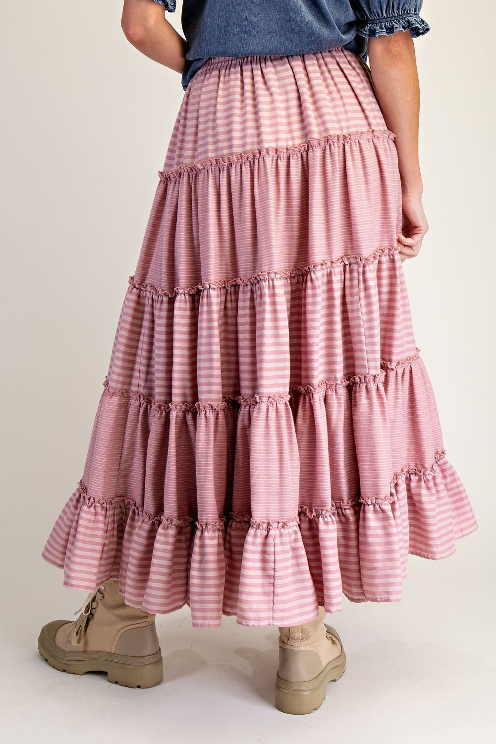 Striped Layered Maxi Skirt