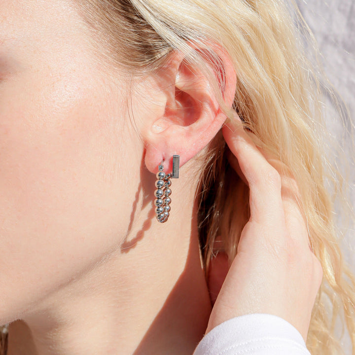 18K Circle Ball Hoop Earrings