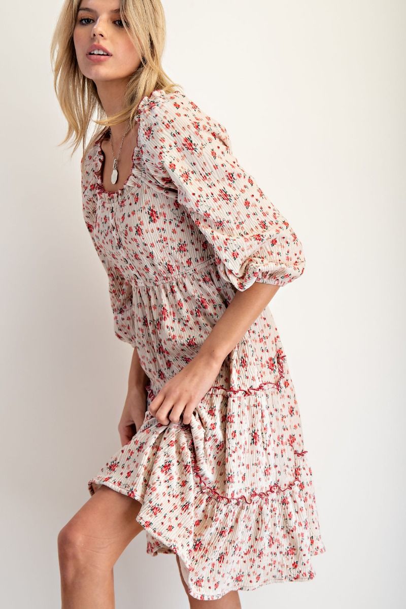 Floral Crinkle Dress