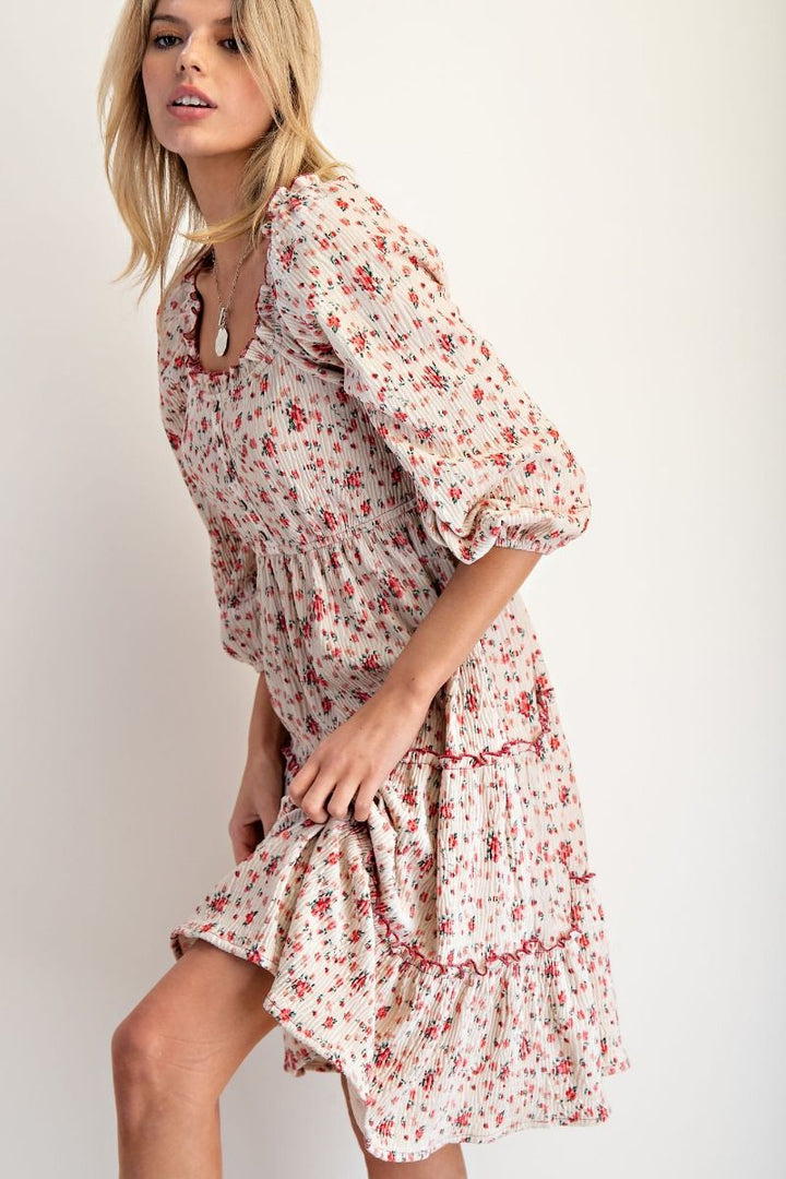 Floral Crinkle Dress