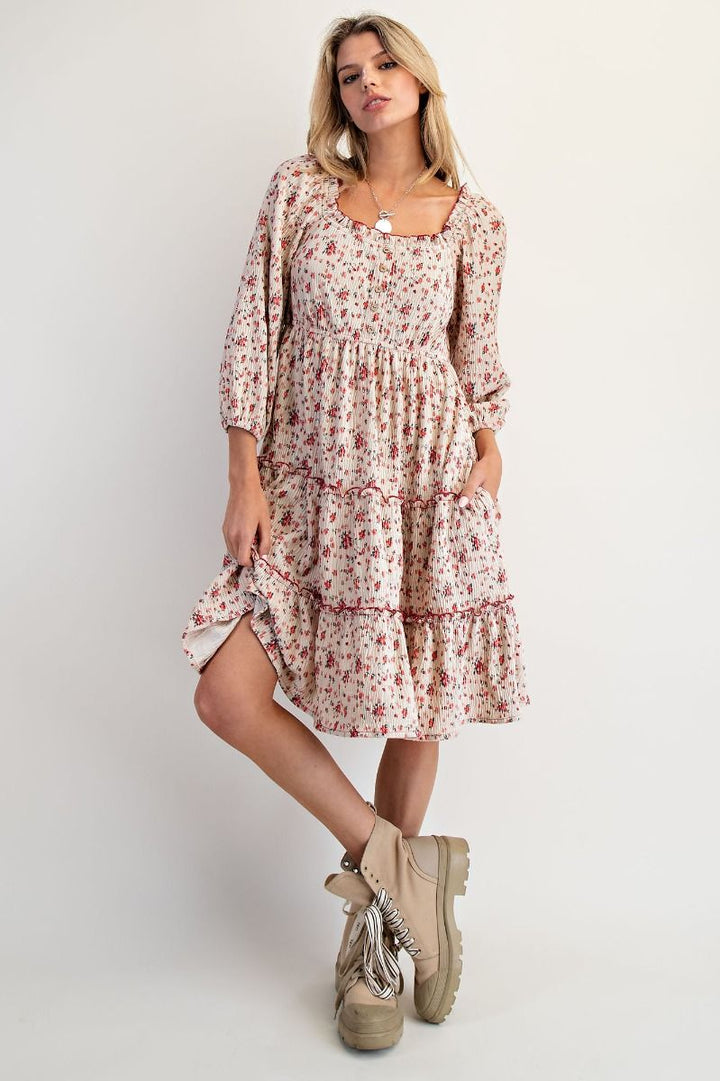 Floral Crinkle Dress