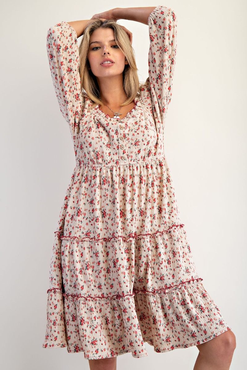 Floral Crinkle Dress
