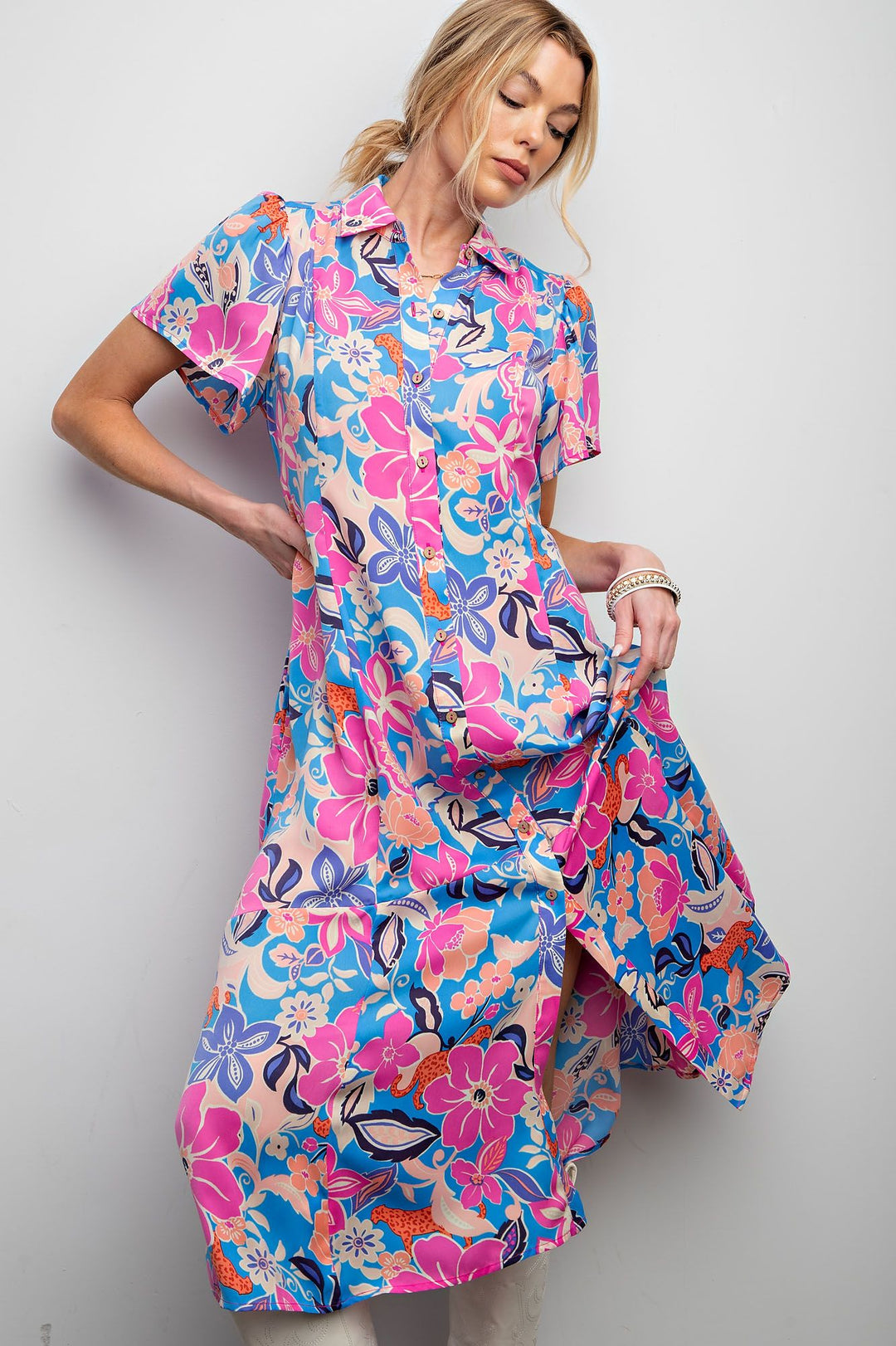 Mirabelle Satin Shirt Dress