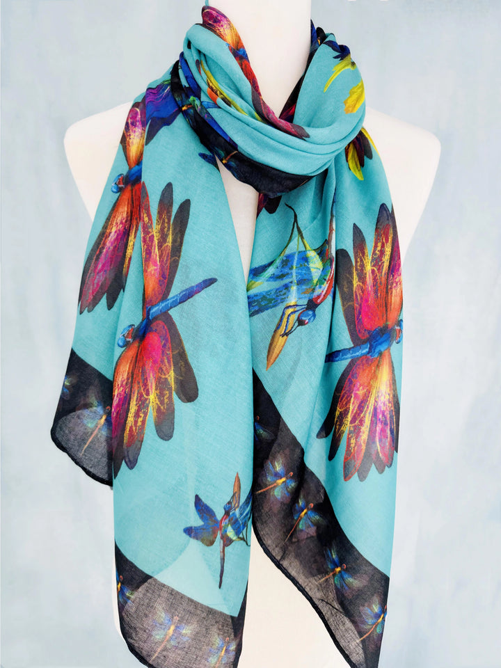 Bold Dragonfly Print Scarf