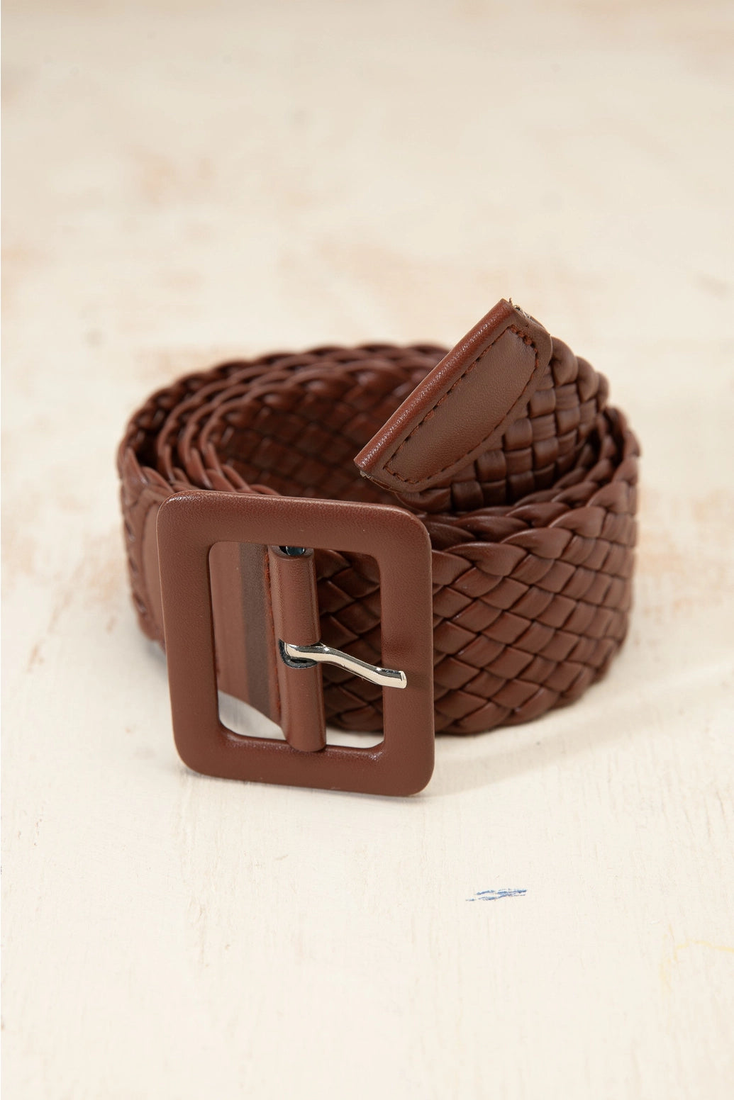 Braided Faux Leather Belt