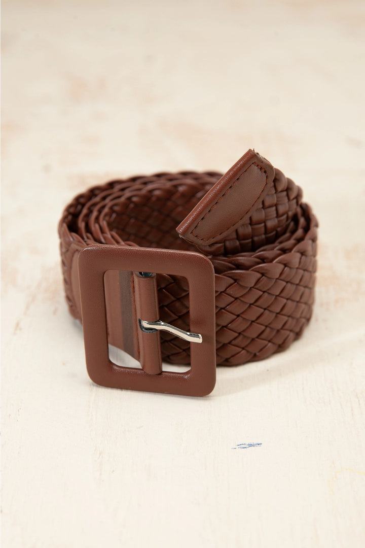 Braided Faux Leather Belt