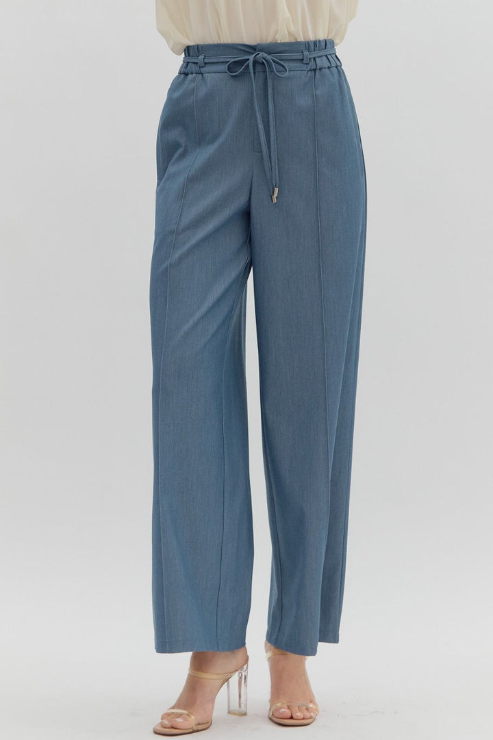 High Rise Pintuck Pants