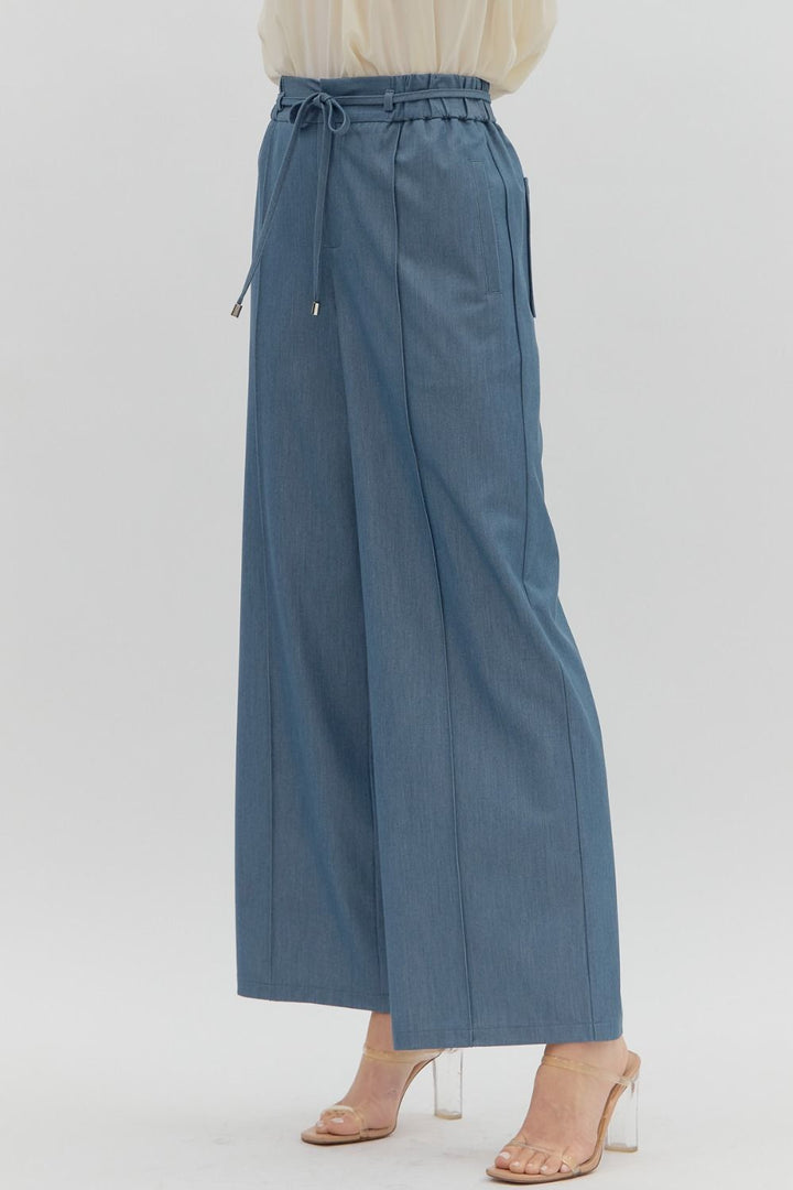 High Rise Pintuck Pants