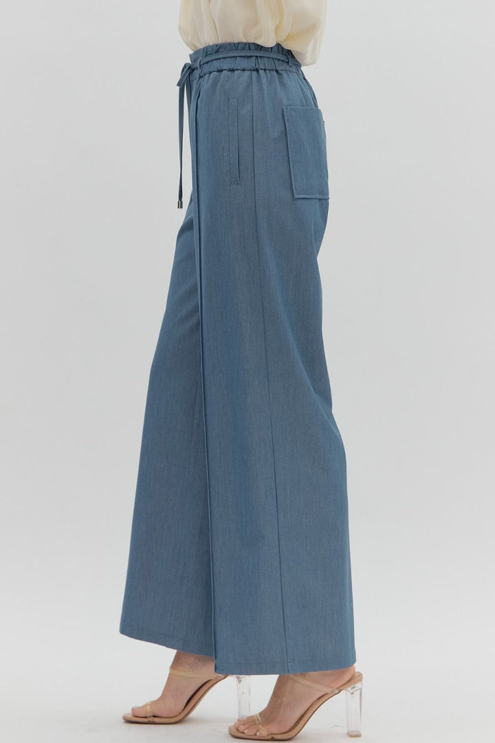 High Rise Pintuck Pants